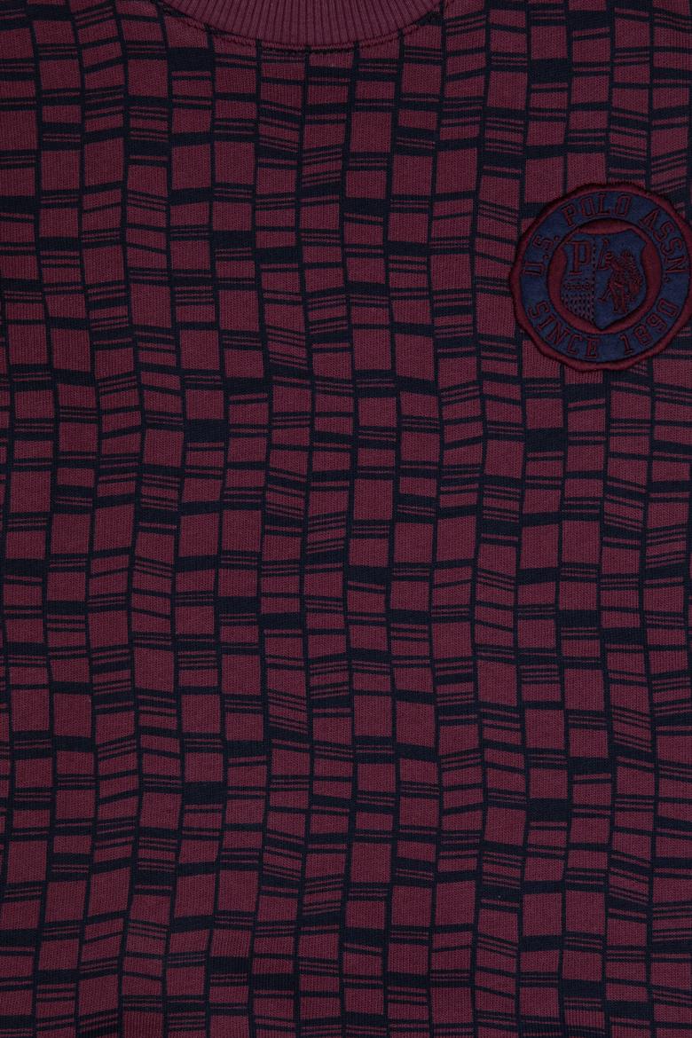 Erkek Çocuk Bordo Bisiklet Yaka Sweatshirt - 50308599034