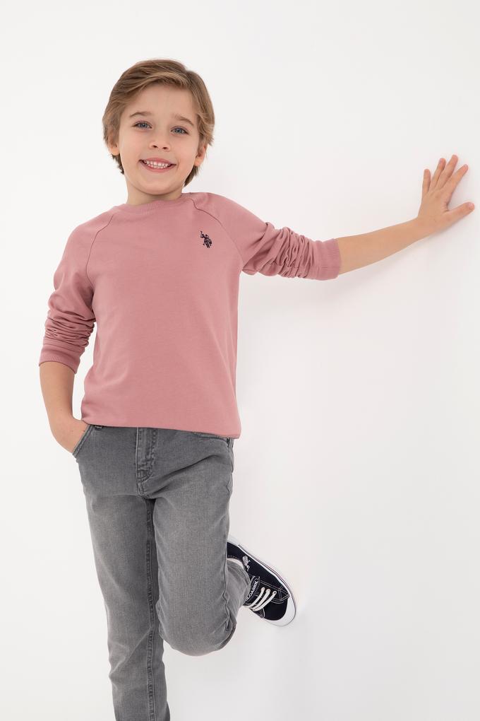 Erkek Çocuk Orkide Basic Bisiklet Yaka Sweatshirt