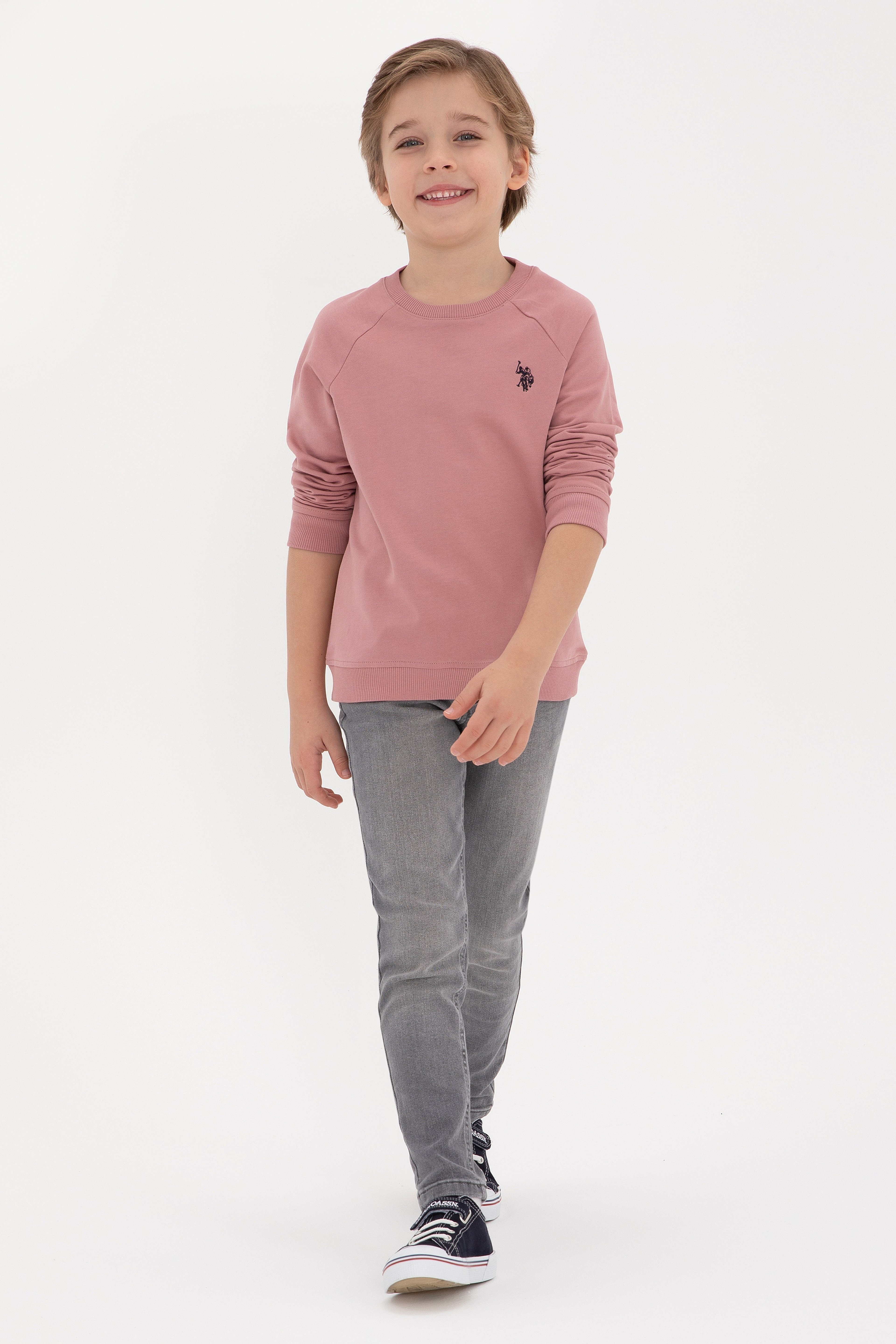 Erkek Çocuk Orkide Basic Bisiklet Yaka Sweatshirt