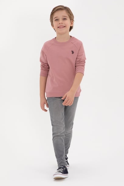 Erkek Çocuk Orkide Basic Bisiklet Yaka Sweatshirt