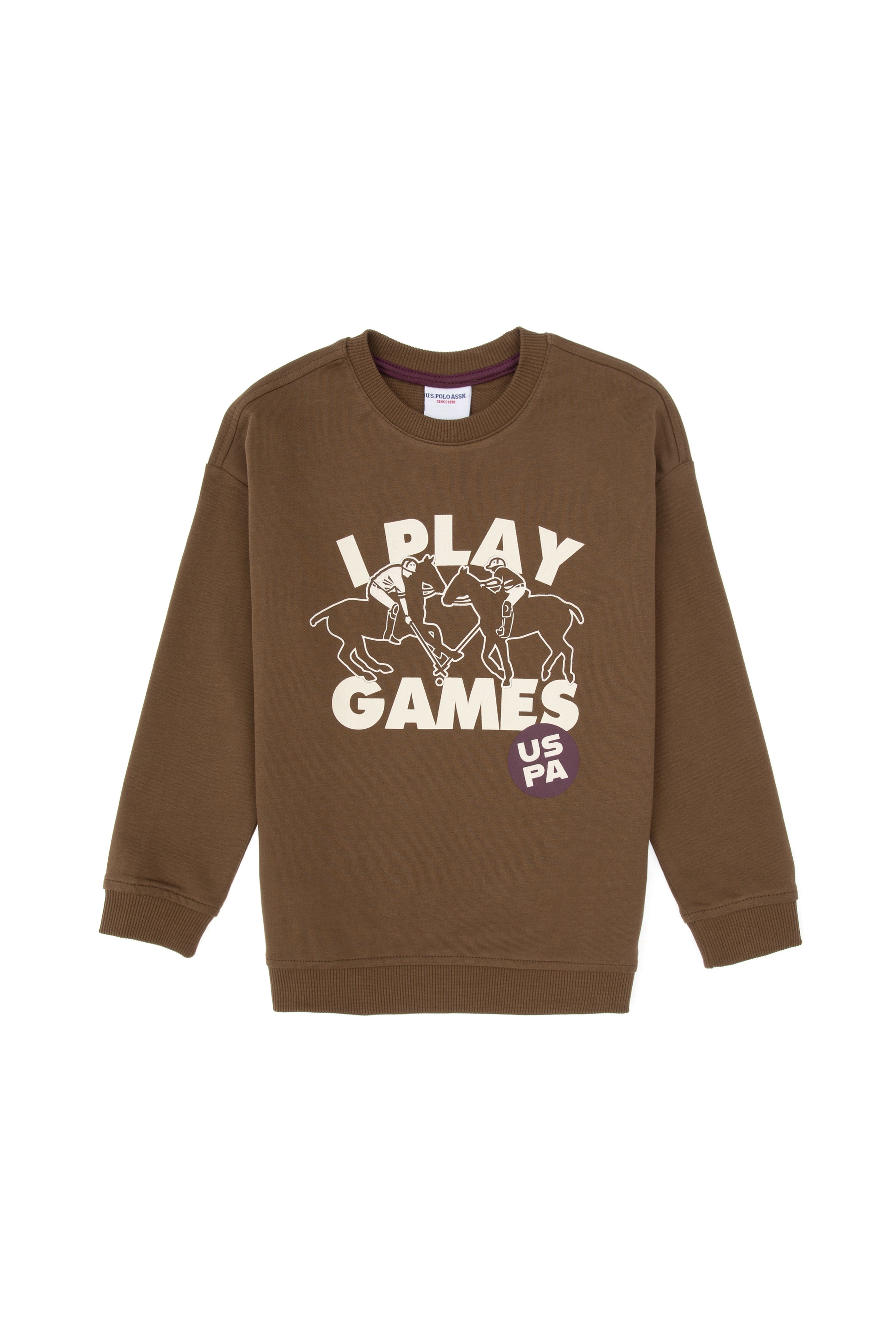 Erkek Çocuk Haki Bisiklet Yaka Sweatshirt - Image 3
