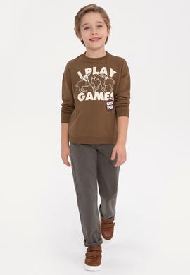 Erkek Çocuk Haki Bisiklet Yaka Sweatshirt - 50311149007