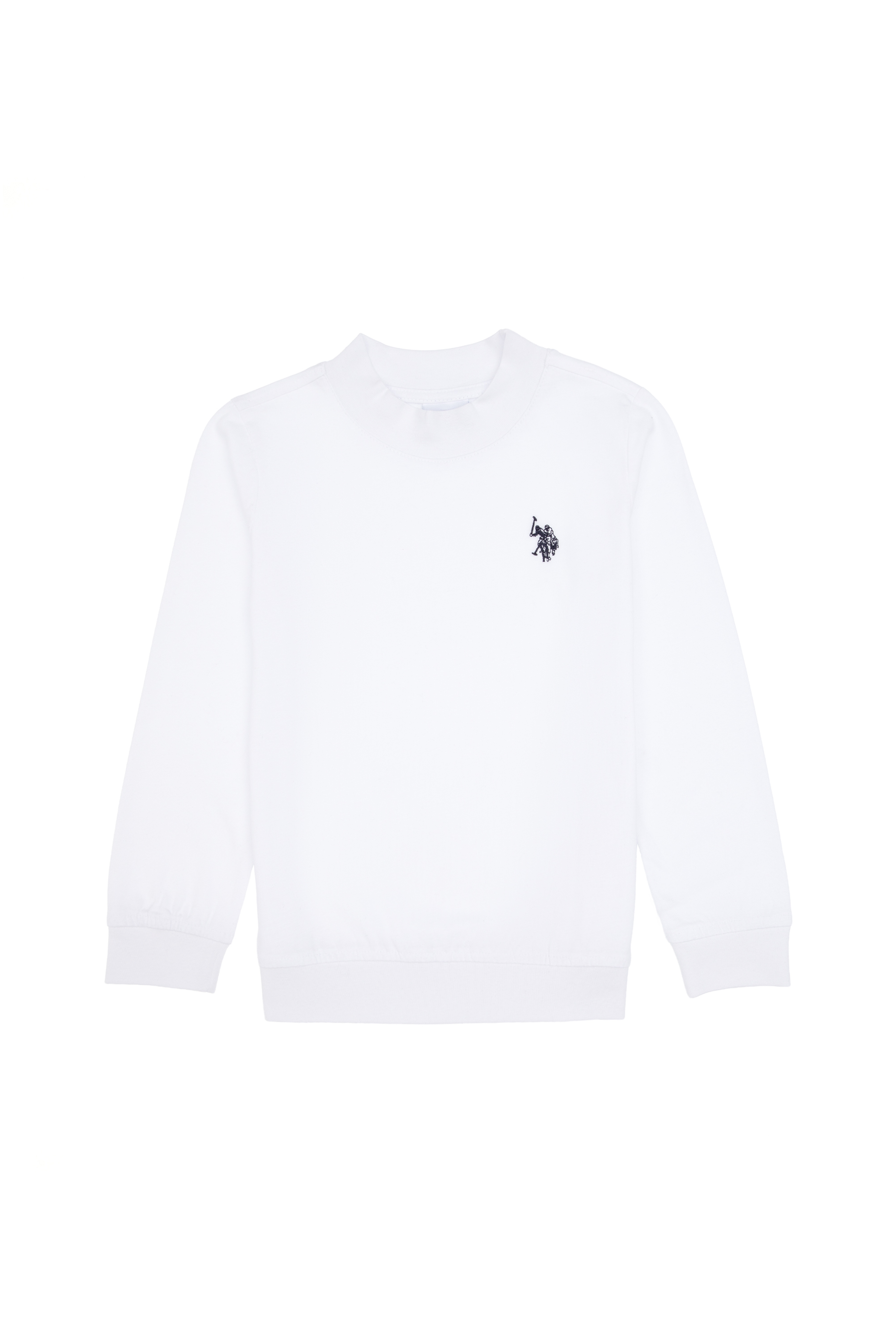 Erkek Çocuk Beyaz Basic Bisiklet Yaka Sweatshirt