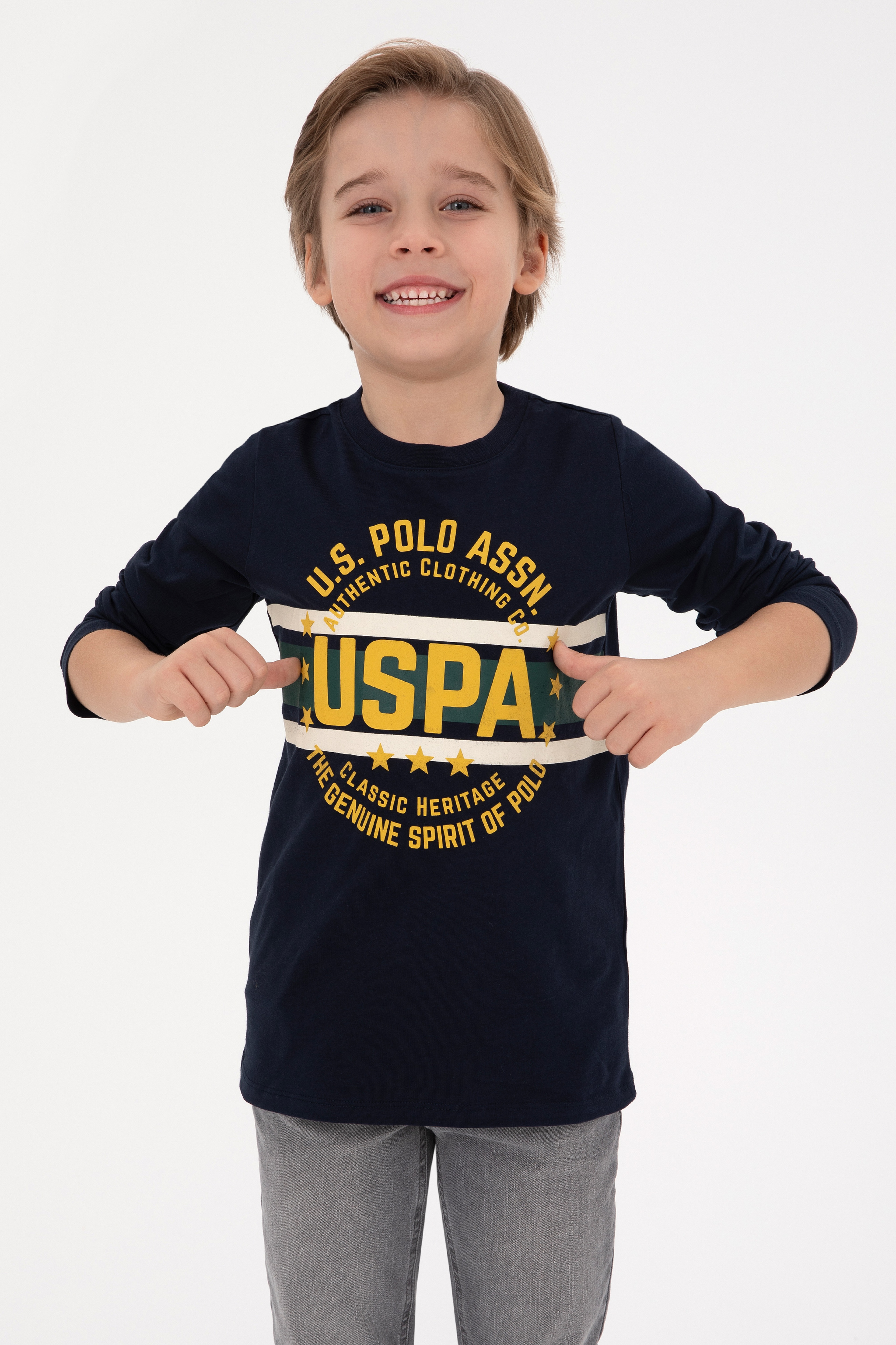 Erkek Çocuk Lacivert Bisiklet Yaka Süprem Sweatshirt