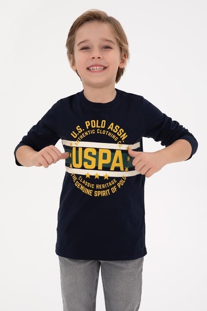 Erkek Çocuk Lacivert Bisiklet Yaka Süprem Sweatshirt