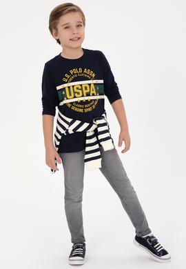 Erkek Çocuk Lacivert Bisiklet Yaka Süprem Sweatshirt - 50316535011