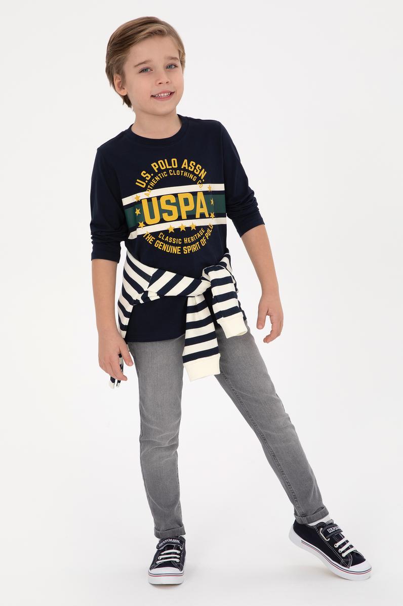 Erkek Çocuk Lacivert Bisiklet Yaka Süprem Sweatshirt