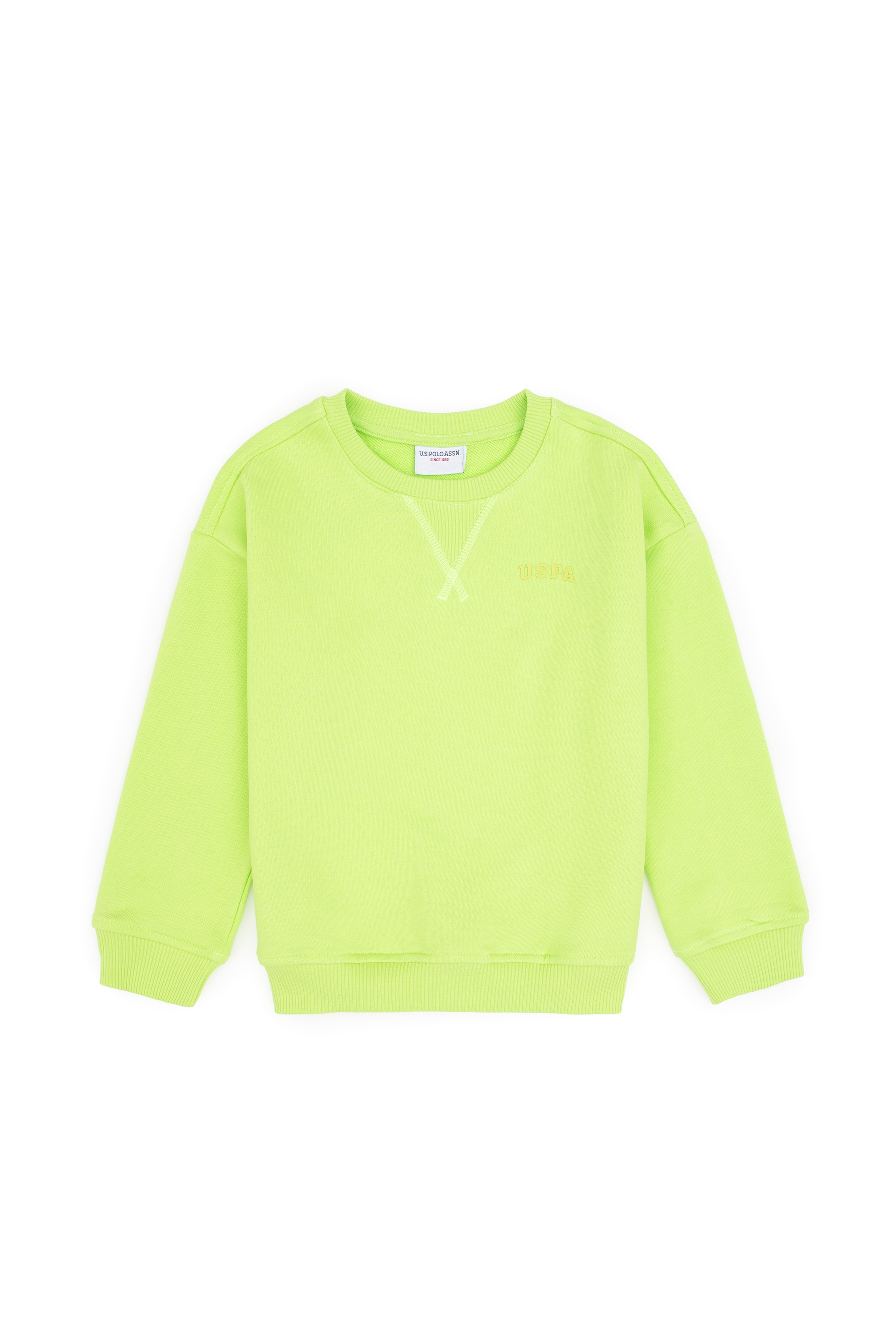 Erkek Çocuk Yeşil Bisiklet Yaka Basic Sweatshirt - Image 3