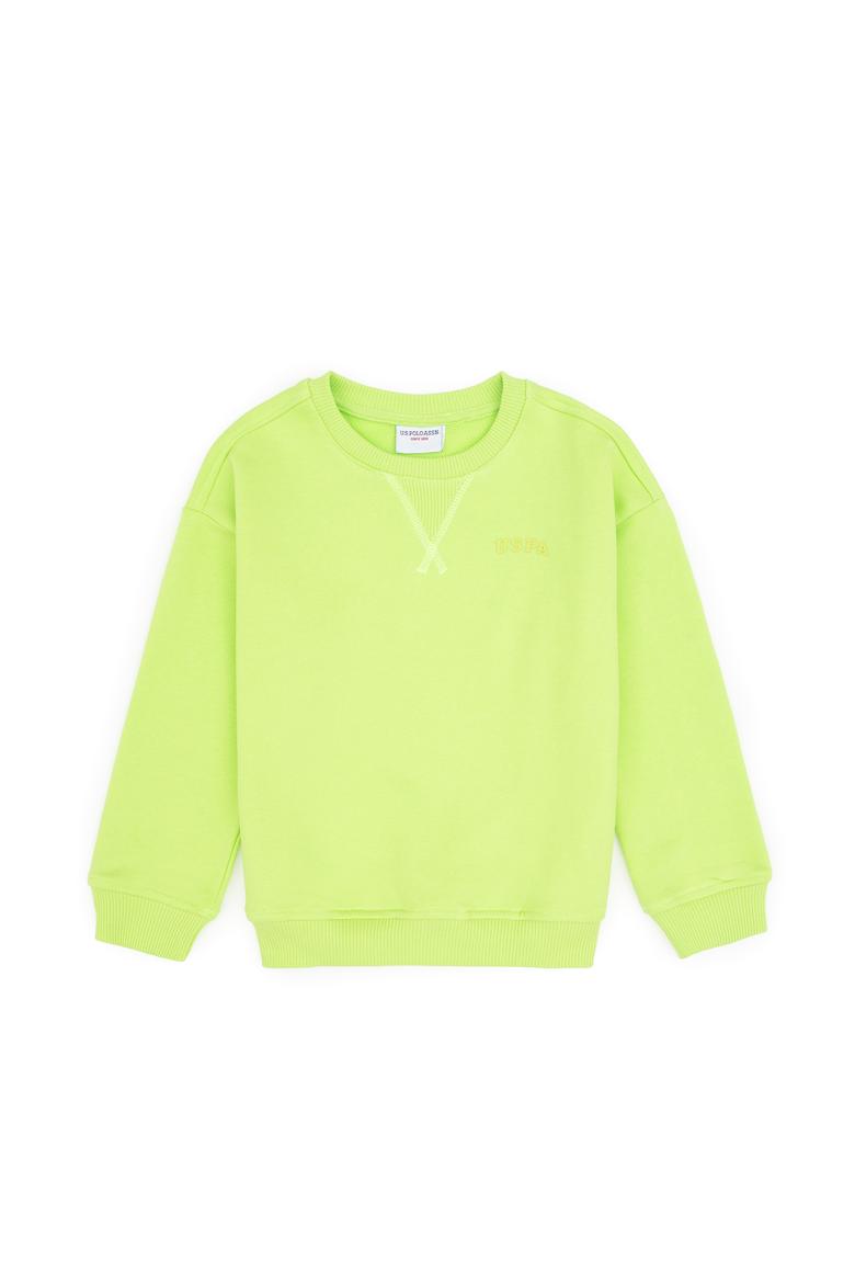 Erkek Çocuk Yeşil Bisiklet Yaka Basic Sweatshirt - 50313829122