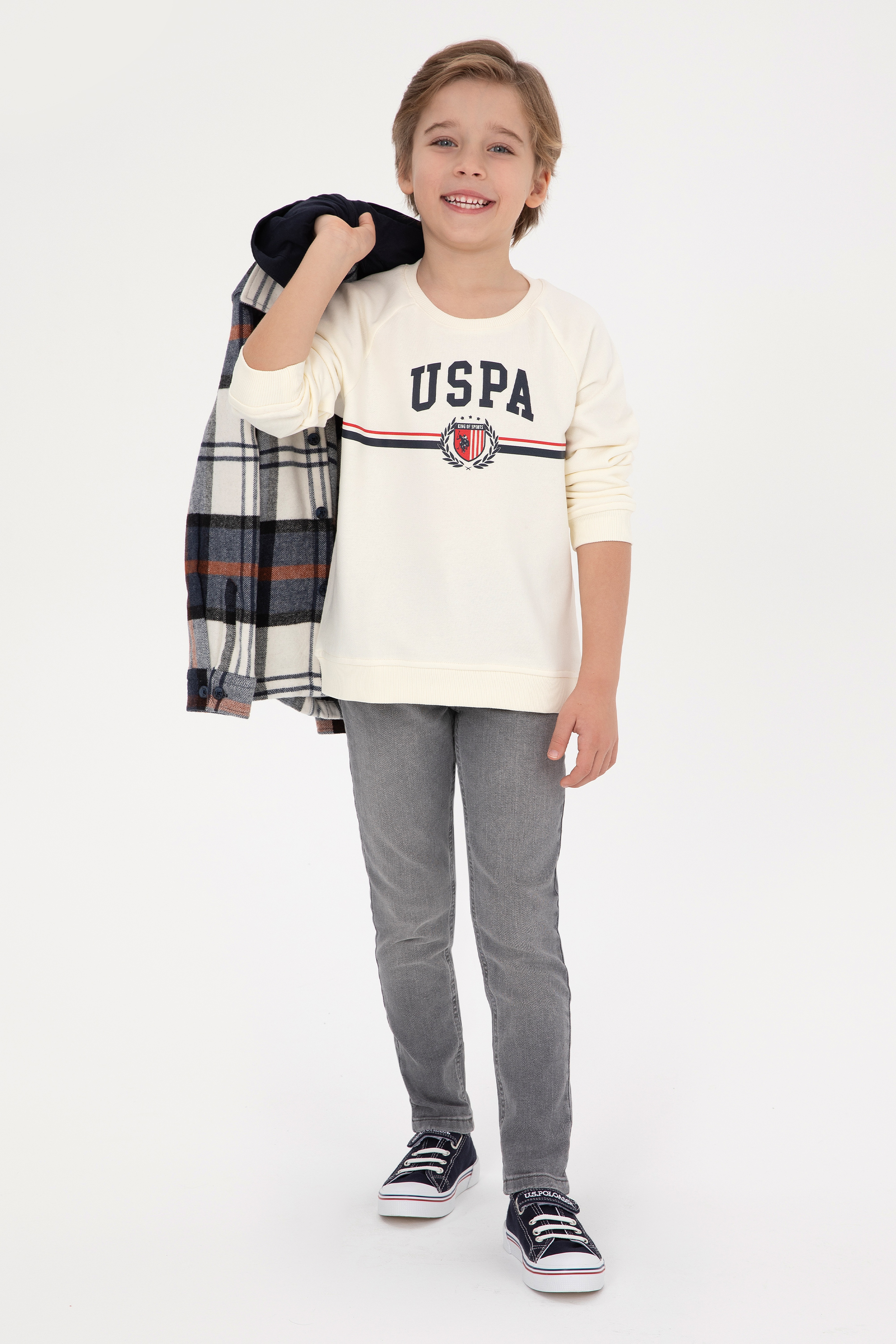 Erkek Çocuk Krem Sweatshirt - Image 2