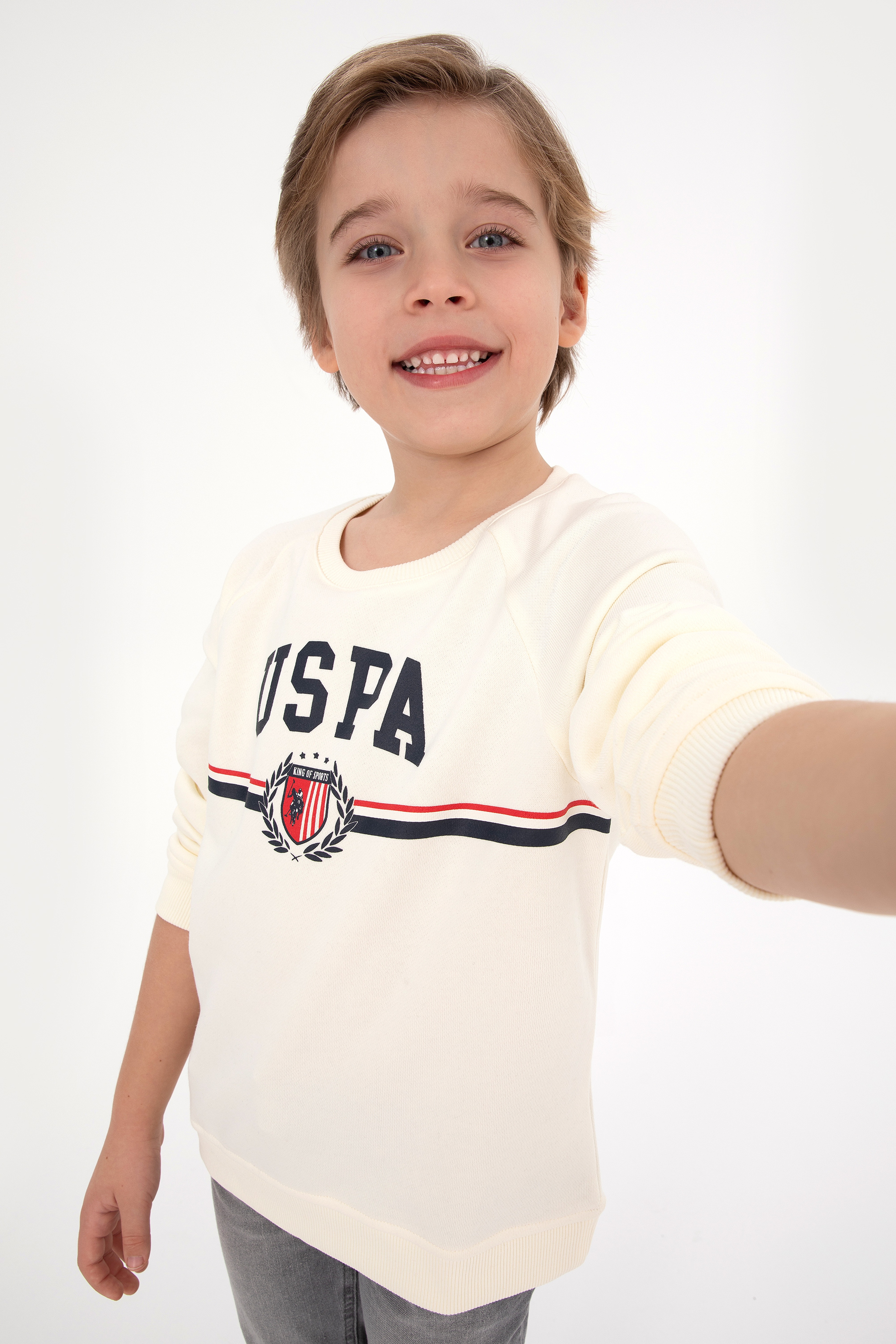 Erkek Çocuk Krem Sweatshirt - Image 1