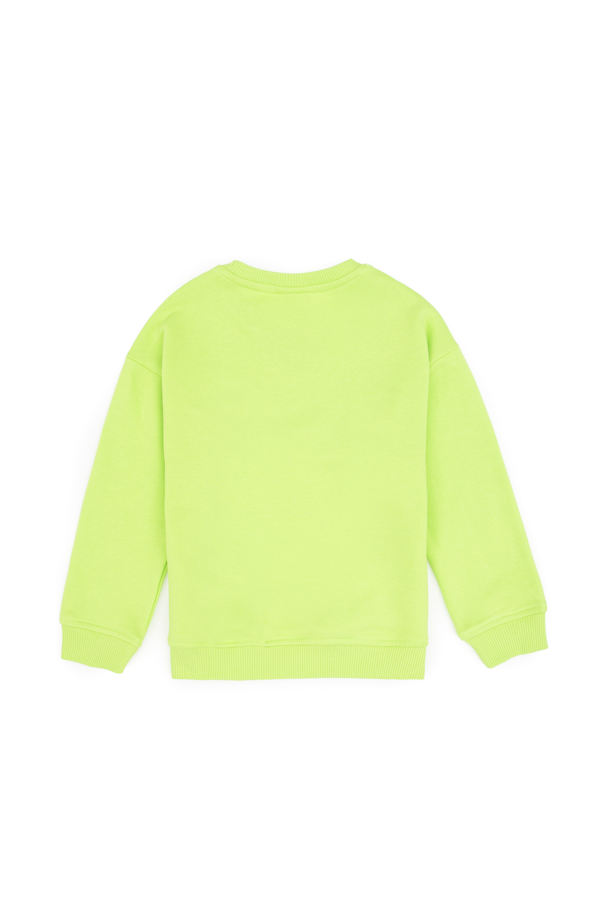 Erkek Çocuk Yeşil Bisiklet Yaka Basic Sweatshirt