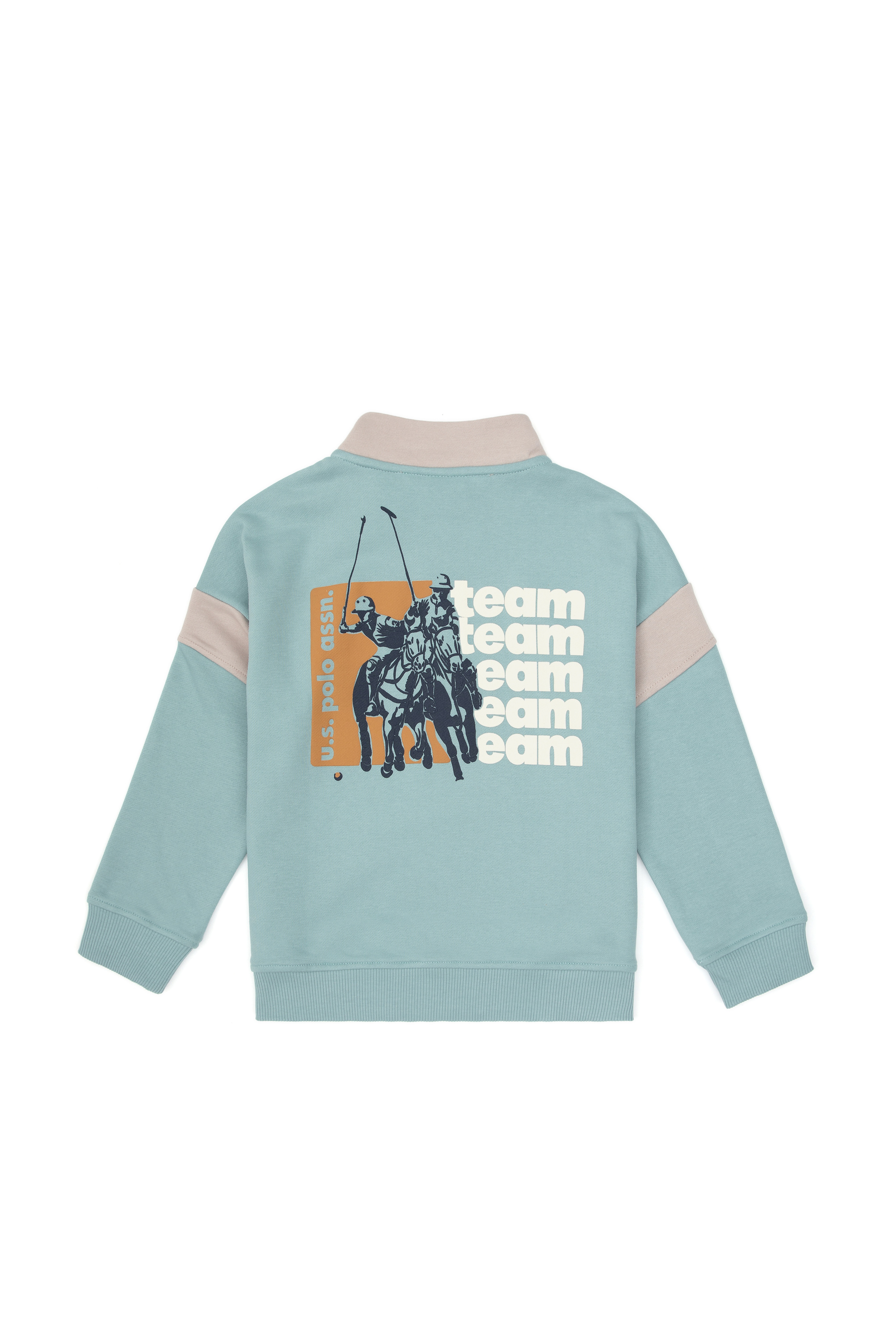 Erkek Çocuk Mint Yarım Fermuarlı Sweatshirt
