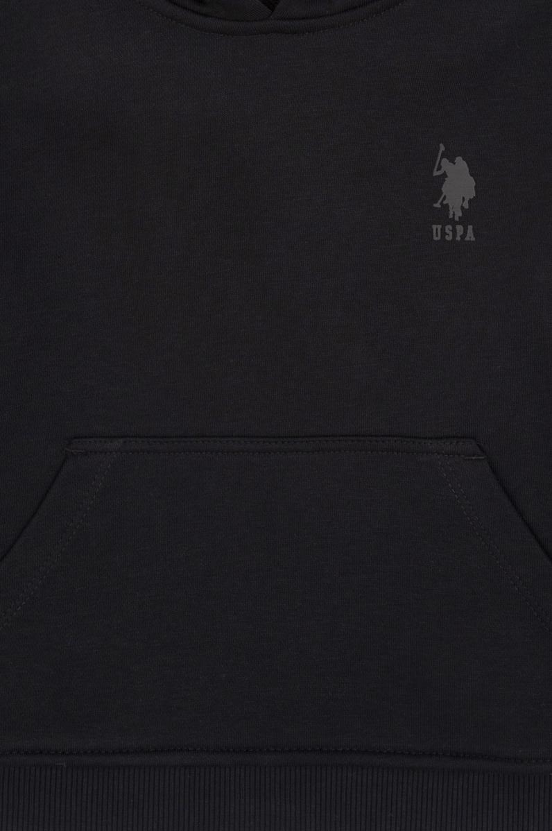 Erkek Çocuk Siyah Kapüşonlu Basic Sweatshirt