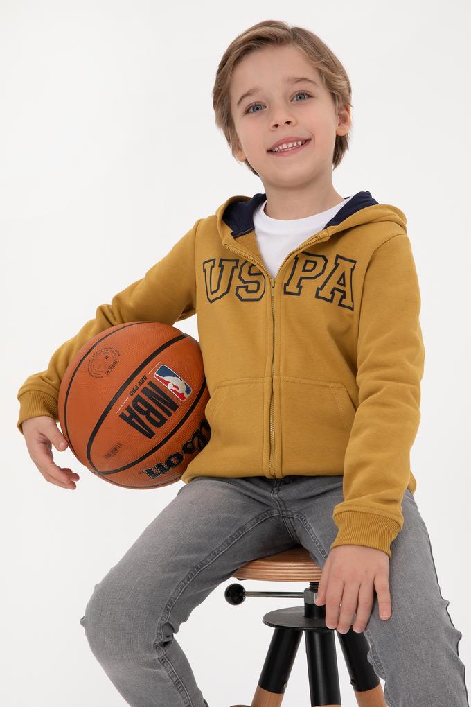 Erkek Çocuk Hardal Örme Hırka