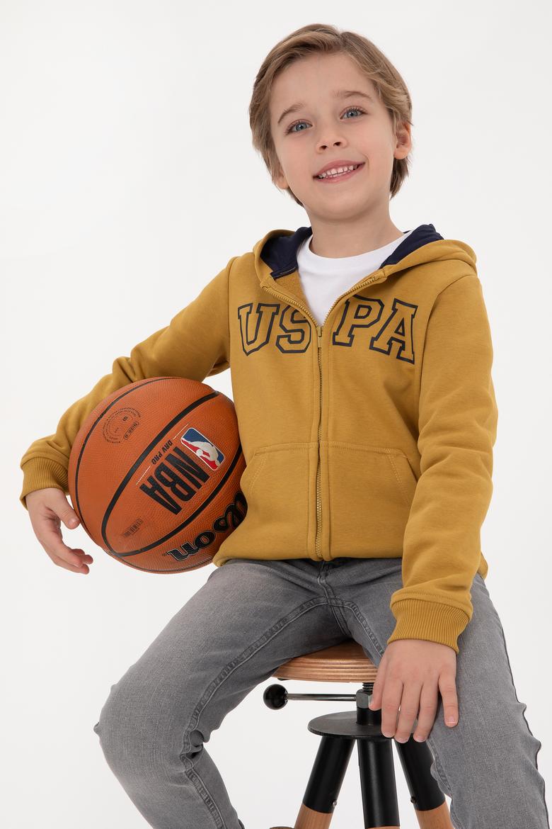 Erkek Çocuk Hardal Örme Hırka