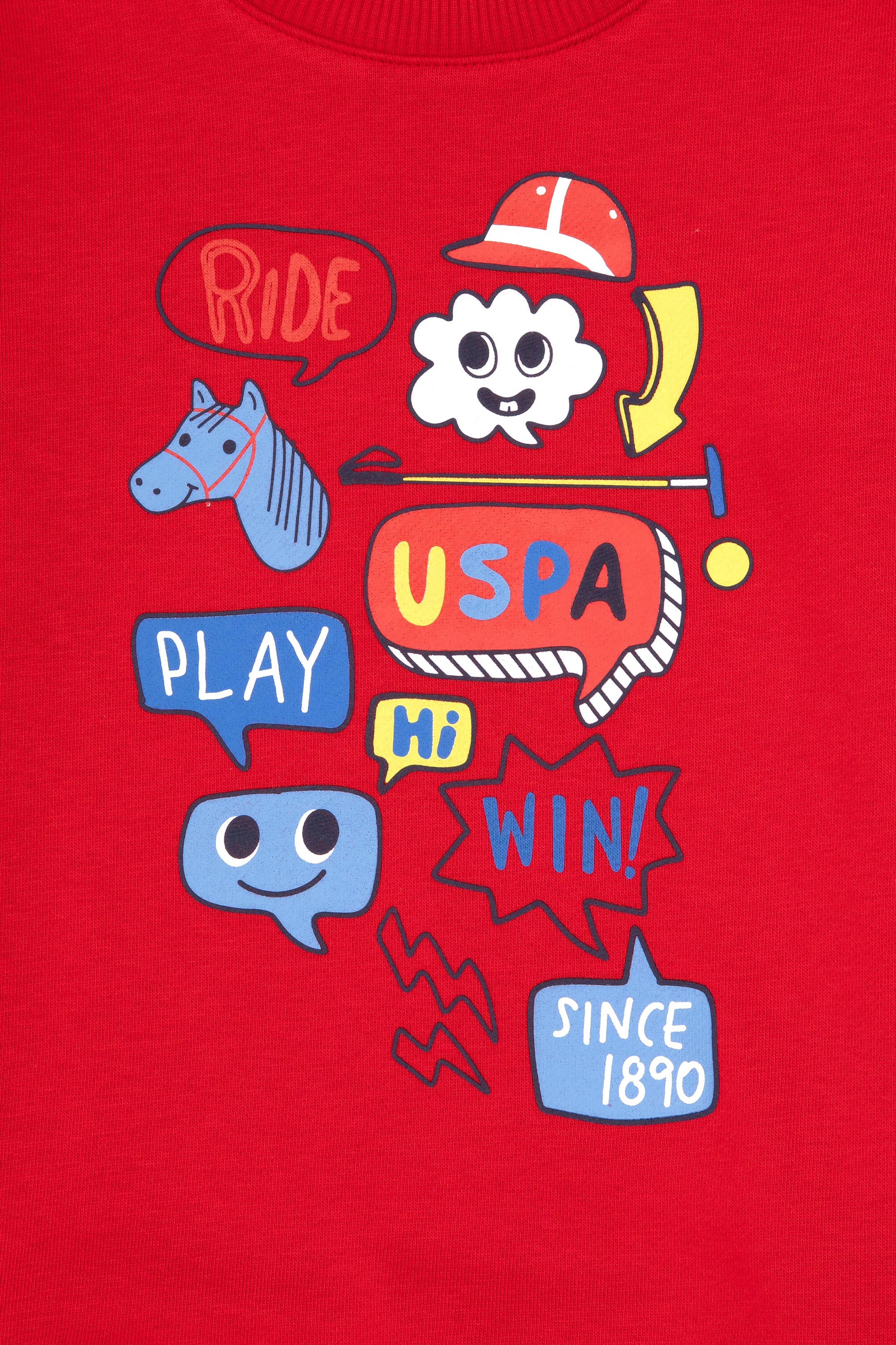 Erkek Çocuk Kırmızı Bisiklet Yaka Sweatshirt - Image 5