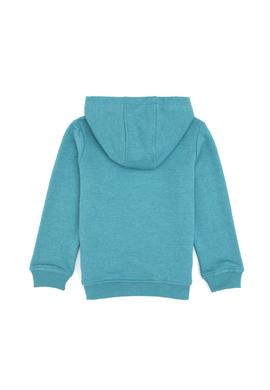Erkek Çocuk Mint Melanj Kapüşonlu Basic Sweatshirt - 50314005160