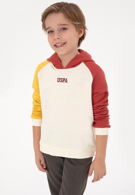 Erkek Çocuk Krem Kapüşonlu Sweatshirt - 50316606035