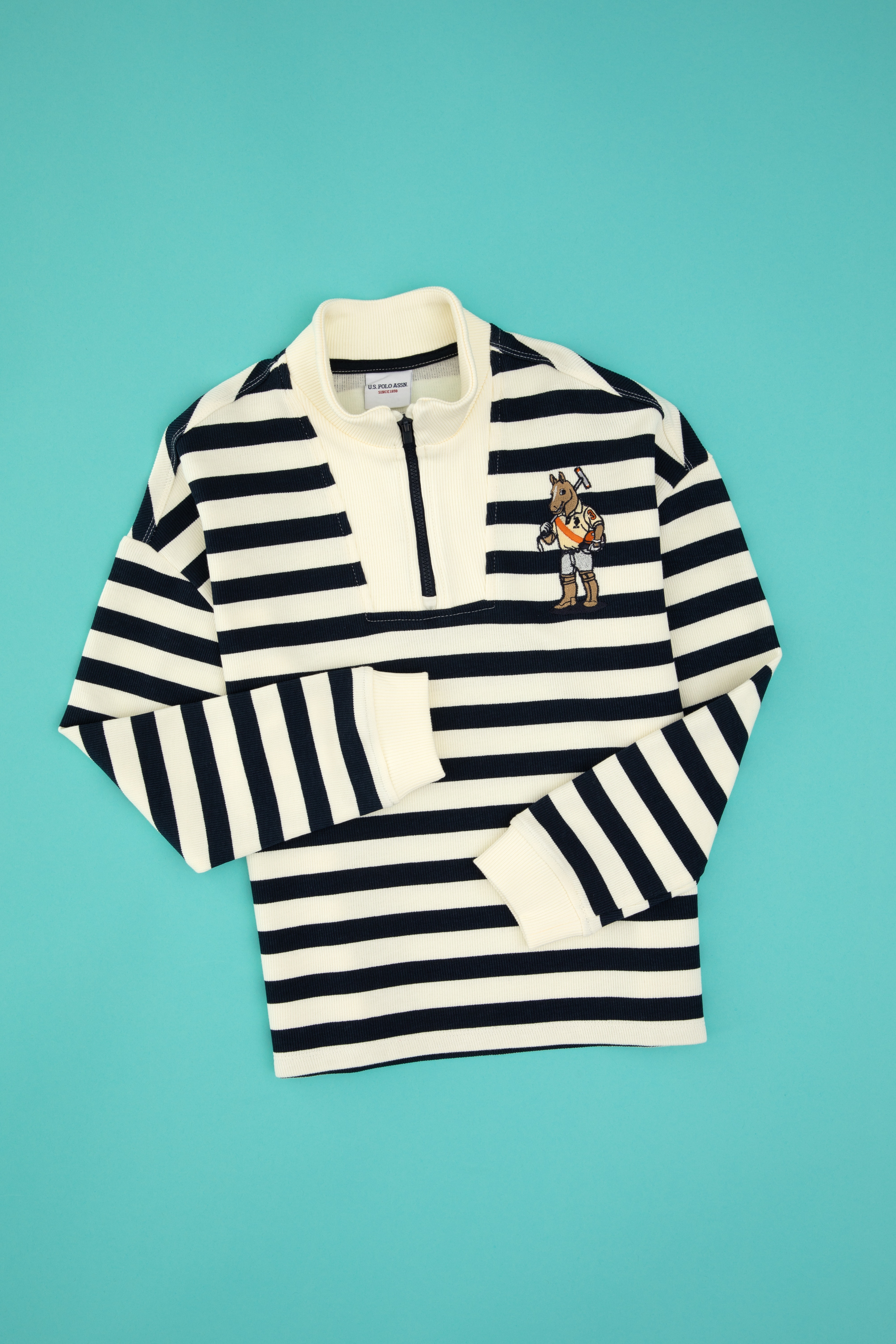 Erkek Çocuk Lacivert Yarm Fermuarlı Süprem Sweatshirt - Image 3