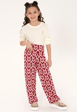 Kız Çocuk Koyu Frambuaz Triko Pantolon - 50316834007