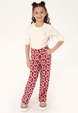 Kız Çocuk Koyu Frambuaz Triko Pantolon - 50316834007