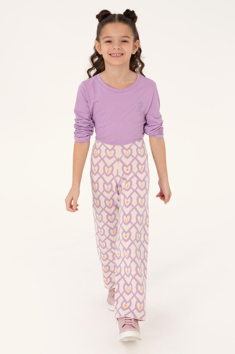 Kız Çocuk Krem Triko Pantolon