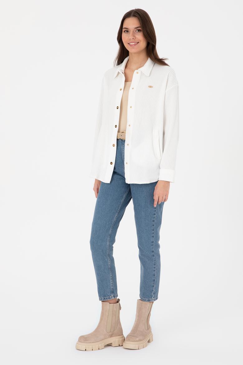 Kadın Krem Örme Gömlek - 50299009004