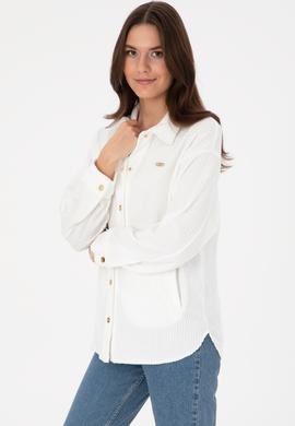 Kadın Krem Örme Gömlek - 50299009004