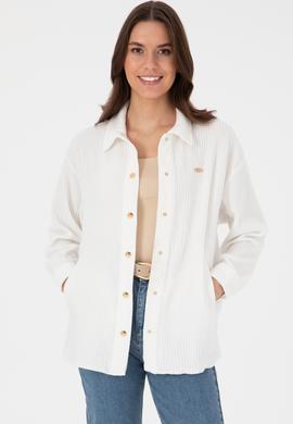 Kadın Krem Örme Gömlek - 50299009004