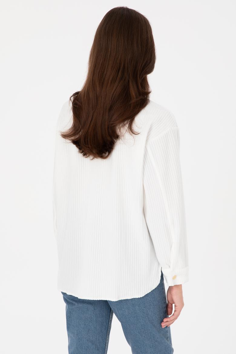 Kadın Krem Örme Gömlek - 50299009004