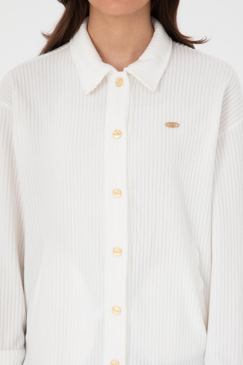 Kadın Krem Örme Gömlek - 50299009004