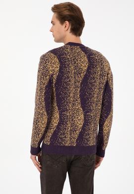 Erkek Mürdüm Triko Hırka - 50308240017