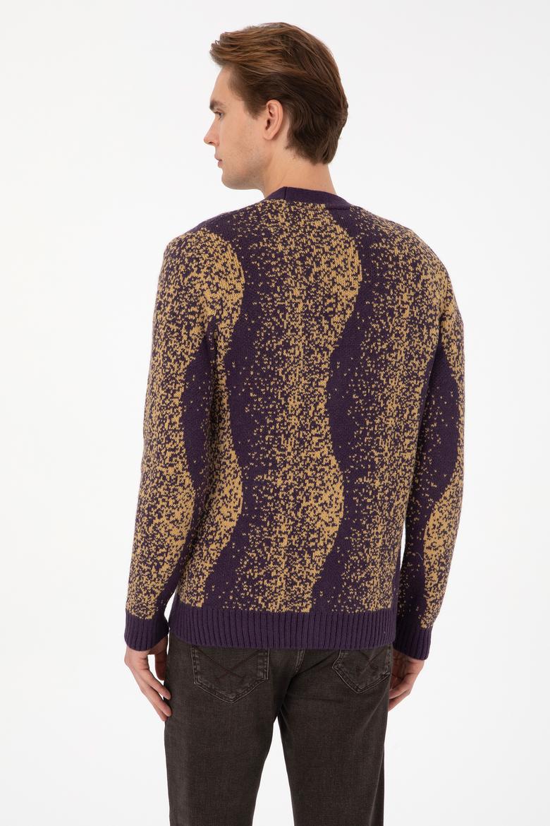 Erkek Mürdüm Triko Hırka - 50308240017