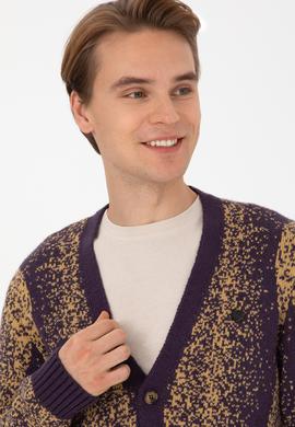 Erkek Mürdüm Triko Hırka - 50308240017