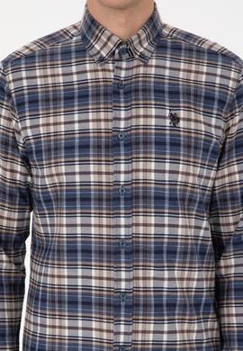 Erkek Açık Lacivert Uzun Kollu Ekoseli Gömlek - 50308575007