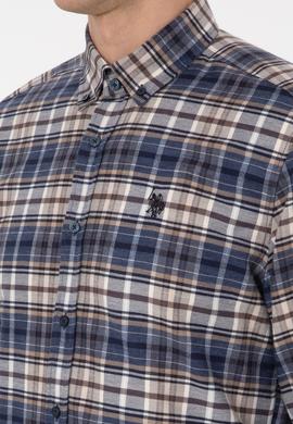 Erkek Açık Lacivert Uzun Kollu Ekoseli Gömlek - 50308575007