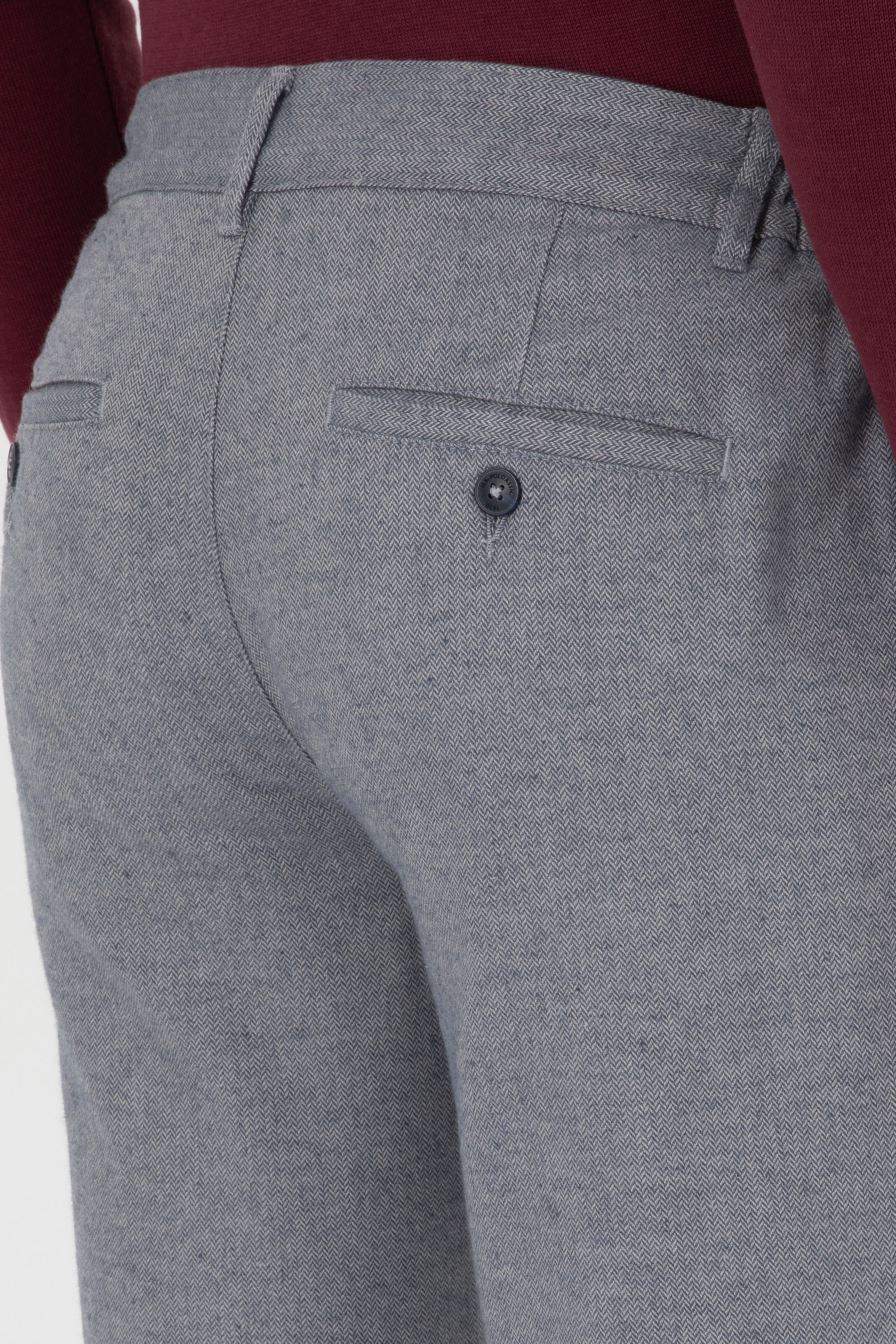 Erkek Slim Fit Saks Kanvas Pantolon - Image 6