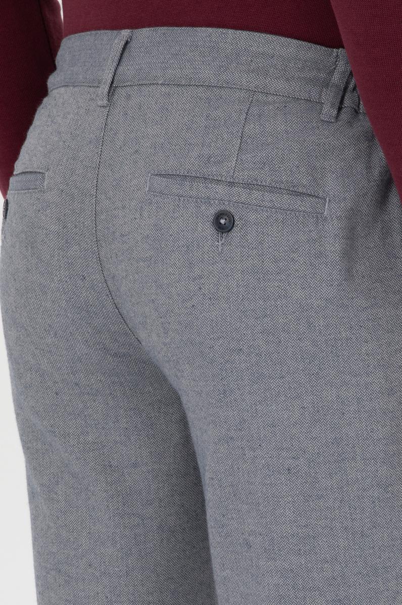 Erkek Slim Fit Saks Kanvas Pantolon