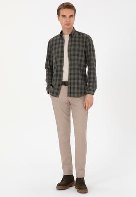 Erkek Slim Fit Camel Kanvas Pantolon - 50309900031