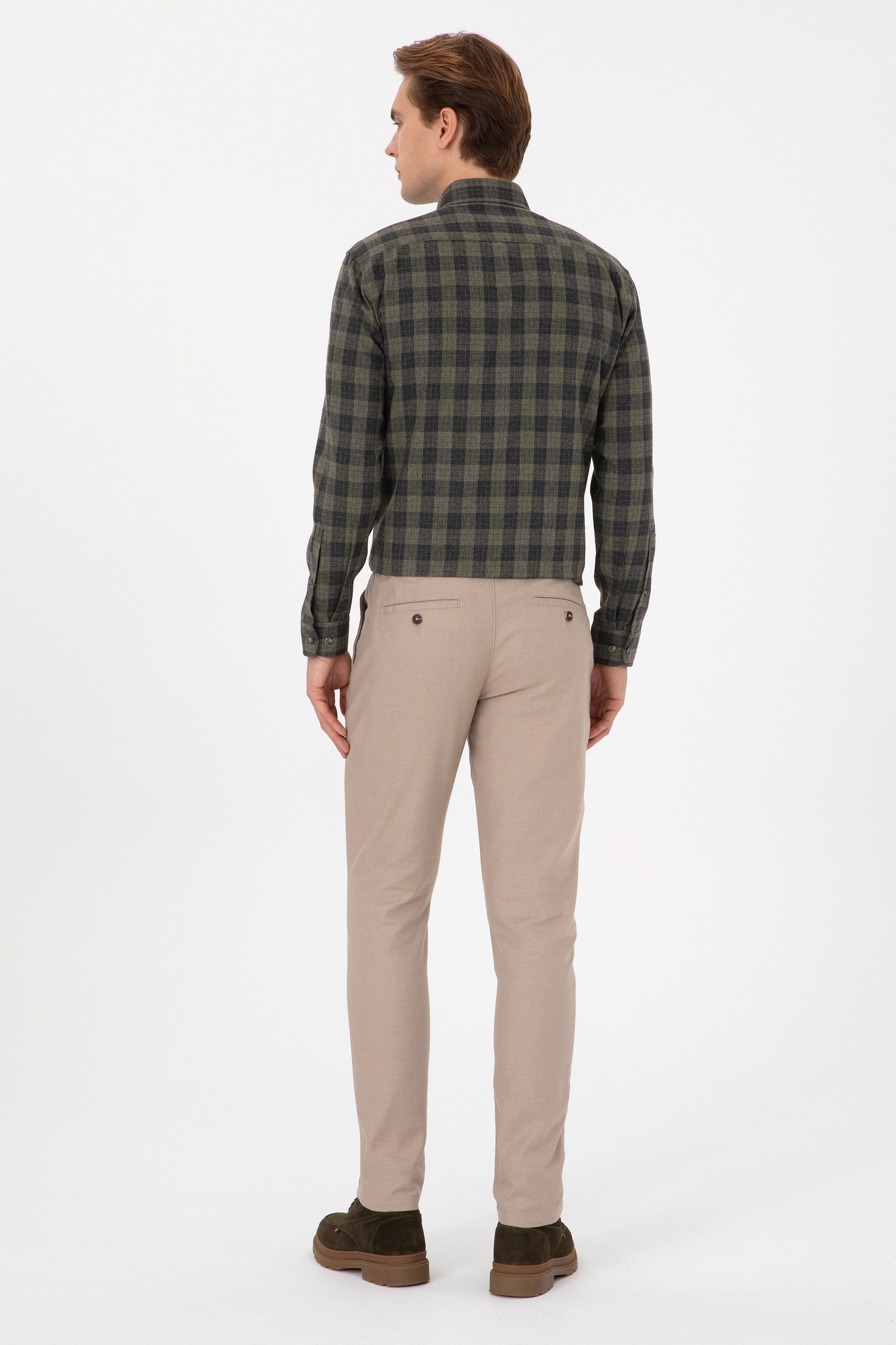 Erkek Slim Fit Camel Kanvas Pantolon - Image 4