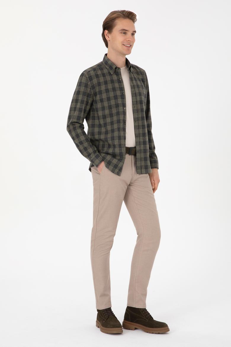 Erkek Slim Fit Camel Kanvas Pantolon - 50309900031