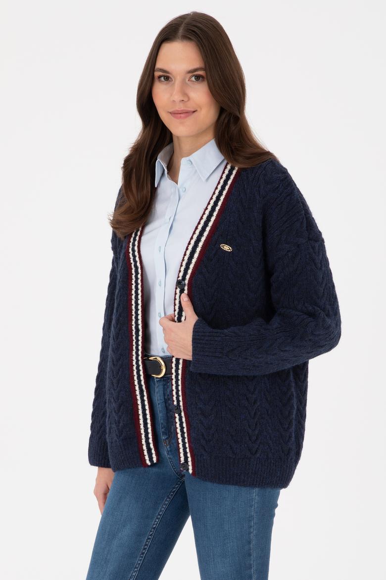 Kadın Lacivert Triko Hırka - 50314775017