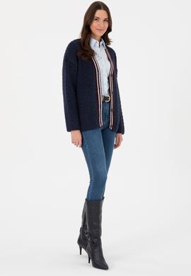 Kadın Lacivert Triko Hırka - 50314775017