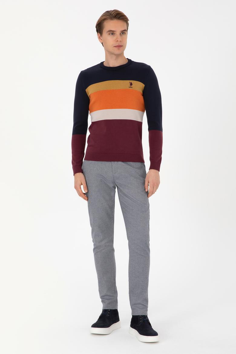 Erkek Slim Fit Saks Kanvas Pantolon