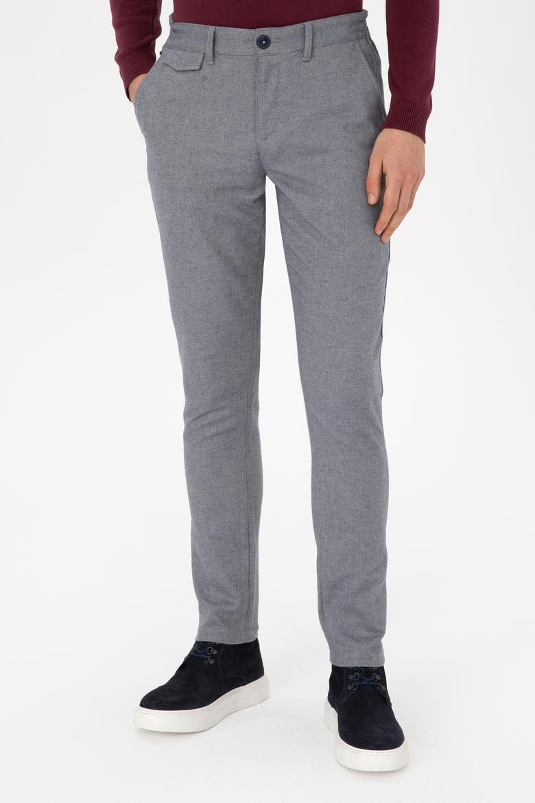 Erkek Slim Fit Saks Kanvas Pantolon - 50309900122