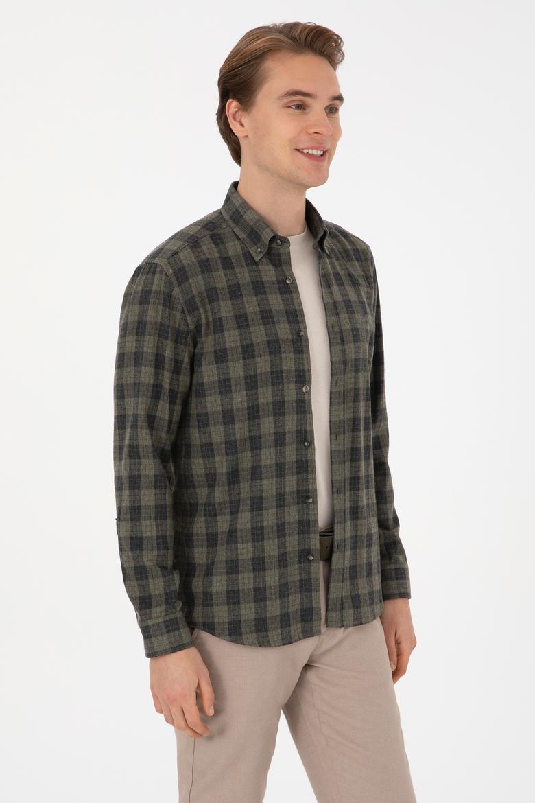 Erkek Açık Haki Uzun Kollu Gömlek - 50308482006