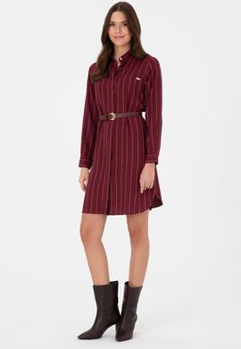 Kadın Bordo Dokuma Elbise - 50317631010