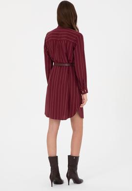 Kadın Bordo Dokuma Elbise - 50317631010