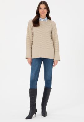 Kadın Açık Haki Kazak - 50314698004